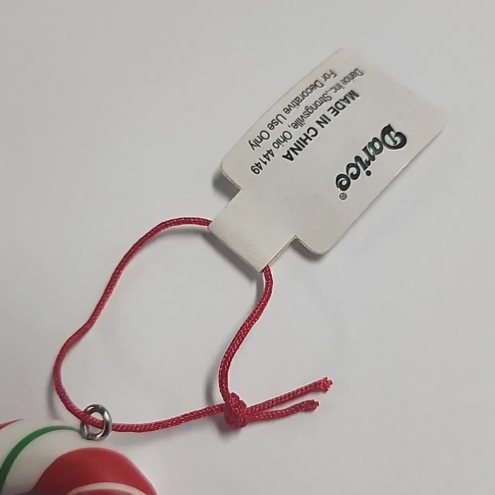 Christmas Ornament Candy Cane Red White Green Xmas New S Shape Initial